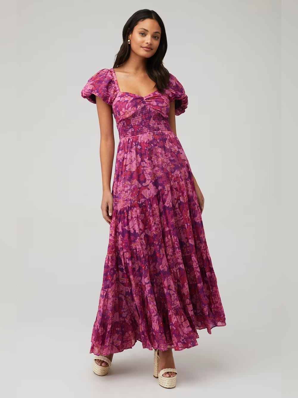 Free People Sundrenched Maxi Dress | Medium | Purple Multi